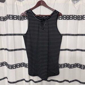 Black and White Striped XXL Tank Top
